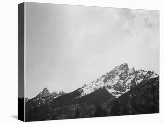 Snow Covered Peak "In [Grand] Teton National Park" Wyoming, Geology, Geological. 1933-1942-Ansel Adams-Stretched Canvas