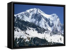 Snow Covered Peak of Annapurna in the Himalayas, Nepal-Nigel Callow-Framed Stretched Canvas