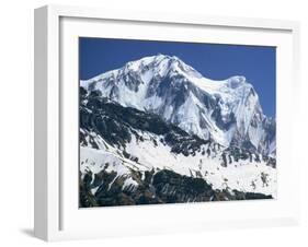 Snow Covered Peak of Annapurna in the Himalayas, Nepal-Nigel Callow-Framed Photographic Print
