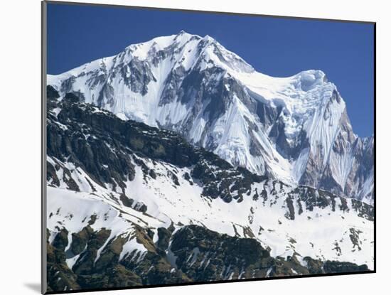 Snow Covered Peak of Annapurna in the Himalayas, Nepal-Nigel Callow-Mounted Photographic Print