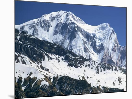 Snow Covered Peak of Annapurna in the Himalayas, Nepal-Nigel Callow-Mounted Photographic Print