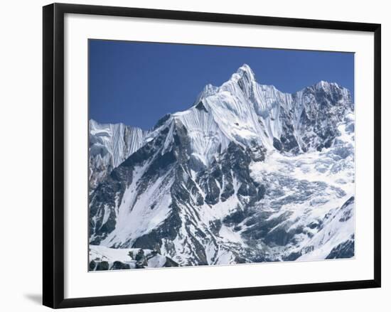 Snow Covered Peak of Annapurna in the Himalayas, Nepal-Nigel Callow-Framed Photographic Print