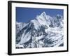 Snow Covered Peak of Annapurna in the Himalayas, Nepal-Nigel Callow-Framed Photographic Print