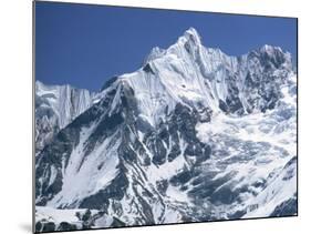 Snow Covered Peak of Annapurna in the Himalayas, Nepal-Nigel Callow-Mounted Photographic Print