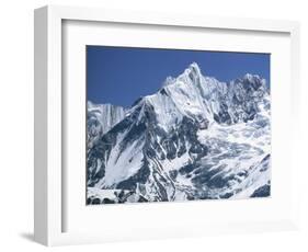 Snow Covered Peak of Annapurna in the Himalayas, Nepal-Nigel Callow-Framed Photographic Print