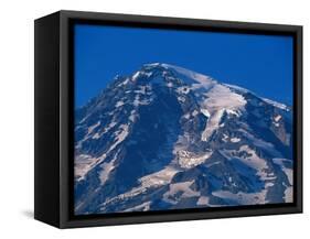 Snow Covered peak of Mount Rainier in the Cascade Mountain Range-Paul Souders-Framed Stretched Canvas