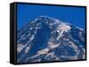 Snow Covered peak of Mount Rainier in the Cascade Mountain Range-Paul Souders-Framed Stretched Canvas