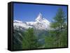 Snow Covered Peak of the Matterhorn in Switzerland, Europe-Rainford Roy-Framed Stretched Canvas