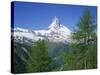 Snow Covered Peak of the Matterhorn in Switzerland, Europe-Rainford Roy-Stretched Canvas