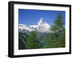 Snow Covered Peak of the Matterhorn in Switzerland, Europe-Rainford Roy-Framed Photographic Print