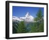 Snow Covered Peak of the Matterhorn in Switzerland, Europe-Rainford Roy-Framed Photographic Print