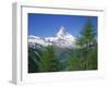 Snow Covered Peak of the Matterhorn in Switzerland, Europe-Rainford Roy-Framed Photographic Print