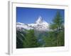 Snow Covered Peak of the Matterhorn in Switzerland, Europe-Rainford Roy-Framed Photographic Print