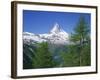 Snow Covered Peak of the Matterhorn in Switzerland, Europe-Rainford Roy-Framed Photographic Print