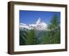 Snow Covered Peak of the Matterhorn in Switzerland, Europe-Rainford Roy-Framed Photographic Print