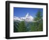 Snow Covered Peak of the Matterhorn in Switzerland, Europe-Rainford Roy-Framed Photographic Print