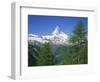 Snow Covered Peak of the Matterhorn in Switzerland, Europe-Rainford Roy-Framed Photographic Print