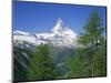Snow Covered Peak of the Matterhorn in Switzerland, Europe-Rainford Roy-Mounted Photographic Print
