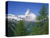 Snow Covered Peak of the Matterhorn in Switzerland, Europe-Rainford Roy-Stretched Canvas