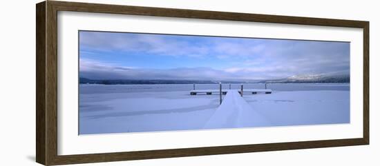 Snow Covered Pier, Mccall, Valley County, Idaho, USA-null-Framed Photographic Print