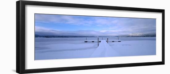 Snow Covered Pier, Mccall, Valley County, Idaho, USA-null-Framed Photographic Print