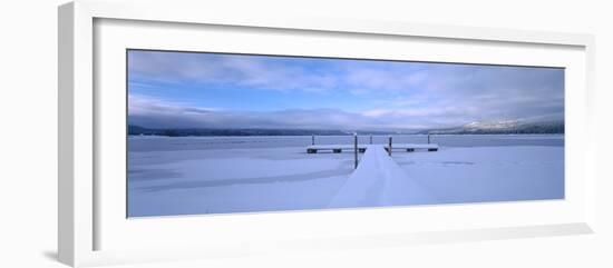 Snow Covered Pier, Mccall, Valley County, Idaho, USA-null-Framed Photographic Print