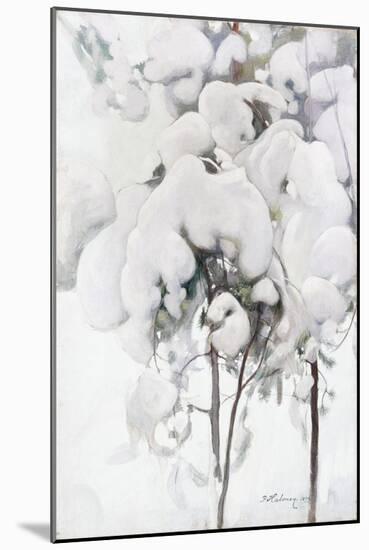 Snow-Covered Pine Saplings-Pekka Halonen-Mounted Giclee Print