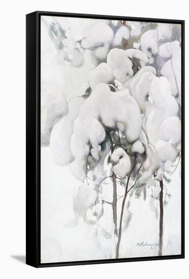 Snow-Covered Pine Saplings-Pekka Halonen-Framed Stretched Canvas