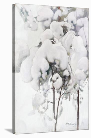 Snow-Covered Pine Saplings-Pekka Halonen-Stretched Canvas
