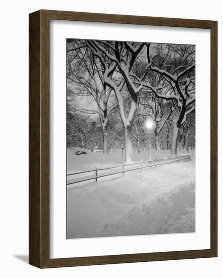 Snow Covered Promenade, Central Park-Walter Bibikow-Framed Photographic Print