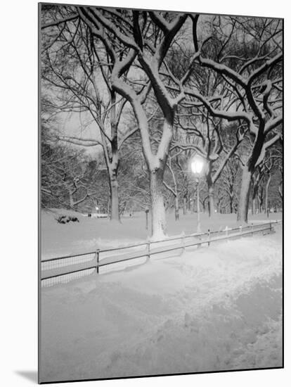 Snow Covered Promenade, Central Park-Walter Bibikow-Mounted Photographic Print