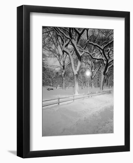 Snow Covered Promenade, Central Park-Walter Bibikow-Framed Photographic Print