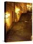 Snow Covered Radnicke Steps in Mala Strana Suburb at Night, Prague, Czech Republic, Europe-Richard Nebesky-Stretched Canvas