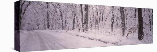 Snow Covered Road, Holland, Michigan, USA-null-Stretched Canvas