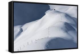 Snow-Covered Scenery, Wooden Hut, Rauriser Valley, Pinzgau, Salzburg, Austria-Rainer Mirau-Framed Stretched Canvas