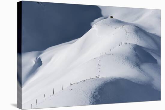 Snow-Covered Scenery, Wooden Hut, Rauriser Valley, Pinzgau, Salzburg, Austria-Rainer Mirau-Stretched Canvas