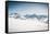 Snow Covered Slope with Mountain Ridge in the Back-Anze Bizjan-Framed Stretched Canvas