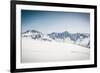 Snow Covered Slope with Mountain Ridge in the Back-Anze Bizjan-Framed Photographic Print