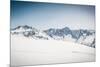 Snow Covered Slope with Mountain Ridge in the Back-Anze Bizjan-Mounted Photographic Print