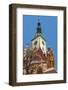 Snow-Covered Statue of Jan Zizka and Church of Transfiguration of Our Lady on Mount Tabor-Richard Nebesky-Framed Photographic Print