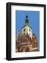 Snow-Covered Statue of Jan Zizka and Church of Transfiguration of Our Lady on Mount Tabor-Richard Nebesky-Framed Photographic Print