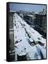 Snow Covered Street and Cars-null-Framed Stretched Canvas