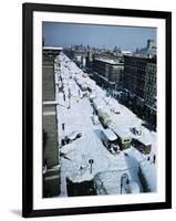 Snow Covered Street and Cars-null-Framed Photographic Print