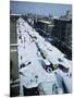 Snow Covered Street and Cars-null-Mounted Photographic Print