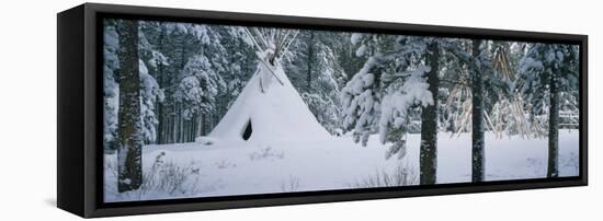 Snow Covered Teepee Banff National Park Canada-null-Framed Stretched Canvas