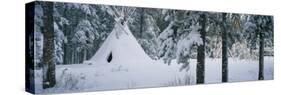 Snow Covered Teepee Banff National Park Canada-null-Stretched Canvas