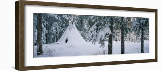 Snow Covered Teepee Banff National Park Canada-null-Framed Photographic Print