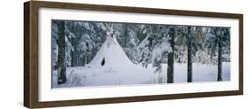 Snow Covered Teepee Banff National Park Canada-null-Framed Photographic Print