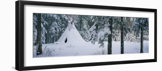 Snow Covered Teepee Banff National Park Canada-null-Framed Photographic Print