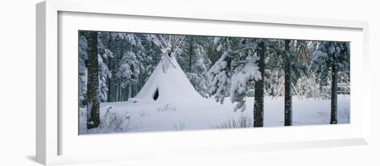 Snow Covered Teepee Banff National Park Canada-null-Framed Photographic Print